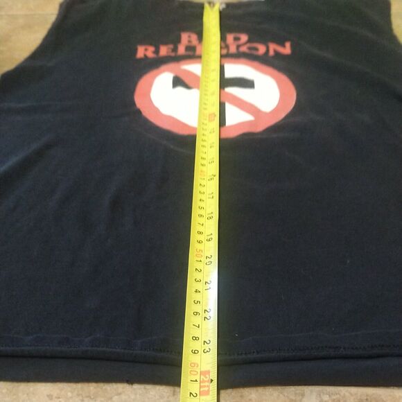 RARE BAD RELIGION XL PUNK KBD VINTAGE ANVIL TOUR CUT SLEEVELESS T-SHIRT 2 SIDED - Picture 8 of 8